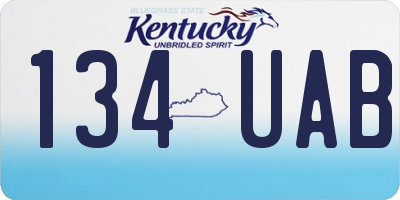 KY license plate 134UAB