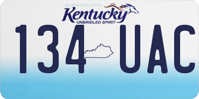 KY license plate 134UAC