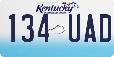 KY license plate 134UAD