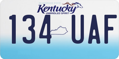 KY license plate 134UAF