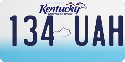 KY license plate 134UAH