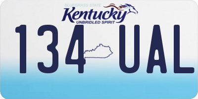 KY license plate 134UAL