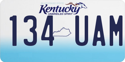 KY license plate 134UAM