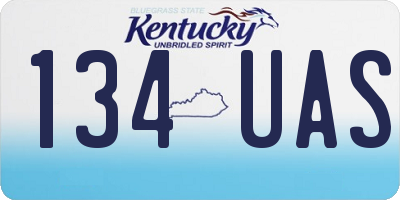 KY license plate 134UAS