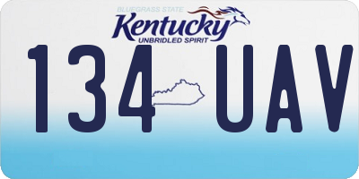KY license plate 134UAV