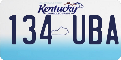 KY license plate 134UBA