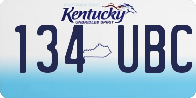 KY license plate 134UBC