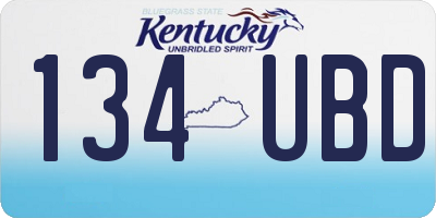 KY license plate 134UBD