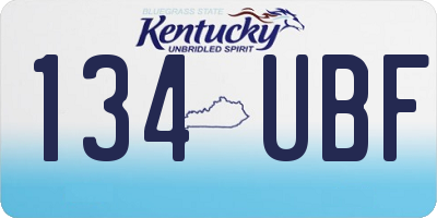 KY license plate 134UBF