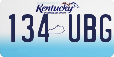 KY license plate 134UBG