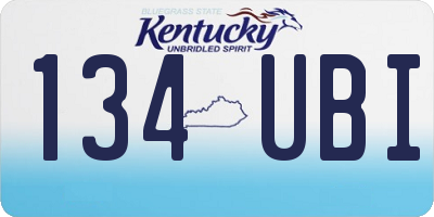 KY license plate 134UBI