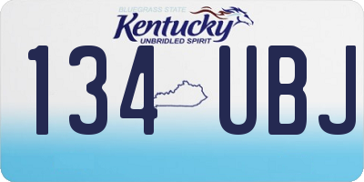 KY license plate 134UBJ