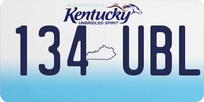 KY license plate 134UBL