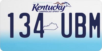 KY license plate 134UBM