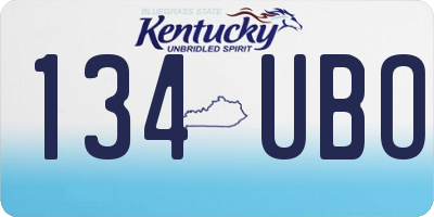 KY license plate 134UBO