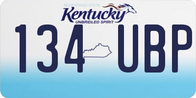 KY license plate 134UBP