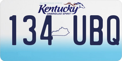 KY license plate 134UBQ