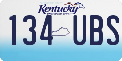 KY license plate 134UBS