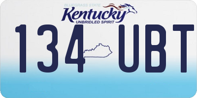 KY license plate 134UBT