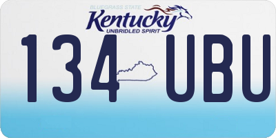 KY license plate 134UBU