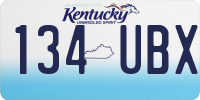 KY license plate 134UBX