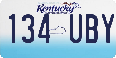 KY license plate 134UBY