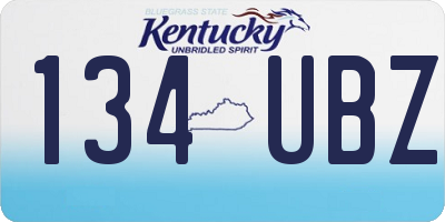 KY license plate 134UBZ