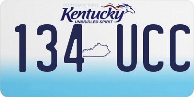 KY license plate 134UCC