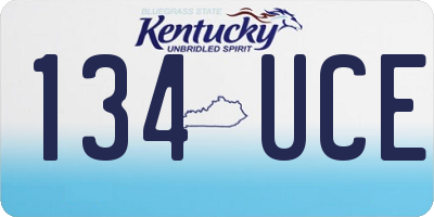 KY license plate 134UCE