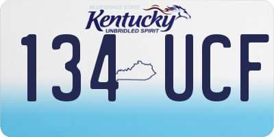 KY license plate 134UCF