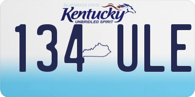 KY license plate 134ULE