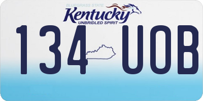 KY license plate 134UOB