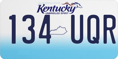KY license plate 134UQR