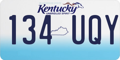 KY license plate 134UQY