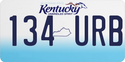 KY license plate 134URB