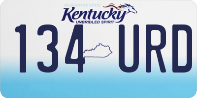 KY license plate 134URD