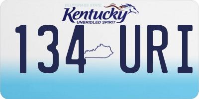 KY license plate 134URI