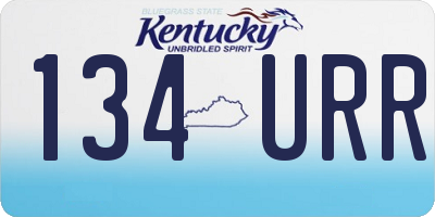 KY license plate 134URR