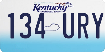 KY license plate 134URY