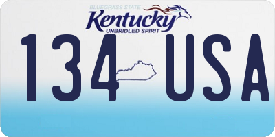 KY license plate 134USA
