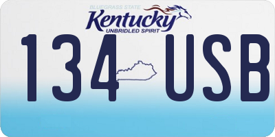 KY license plate 134USB
