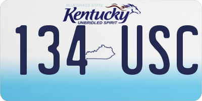 KY license plate 134USC