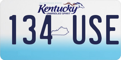 KY license plate 134USE