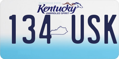 KY license plate 134USK