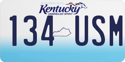 KY license plate 134USM