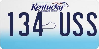 KY license plate 134USS