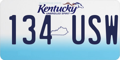 KY license plate 134USW