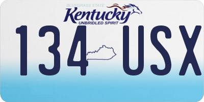 KY license plate 134USX