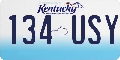 KY license plate 134USY