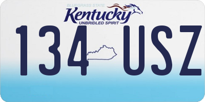 KY license plate 134USZ